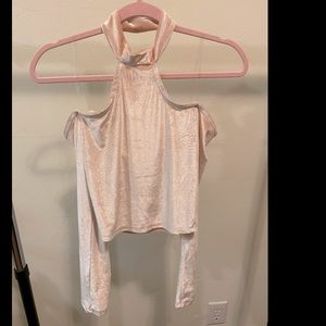 Heart Hips pink velvet crop top